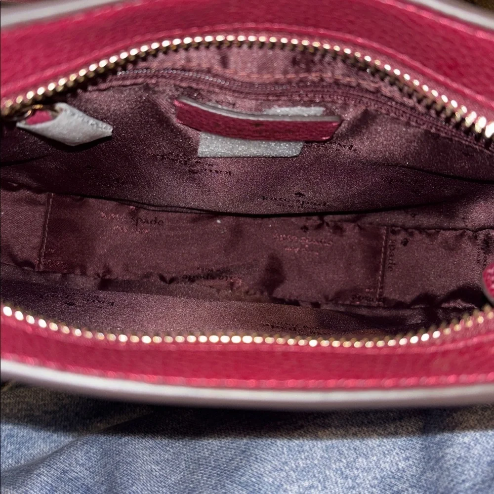 Kate Spade Leila Leather North Topzip Crossbody Blackberry Bag MSRP $329